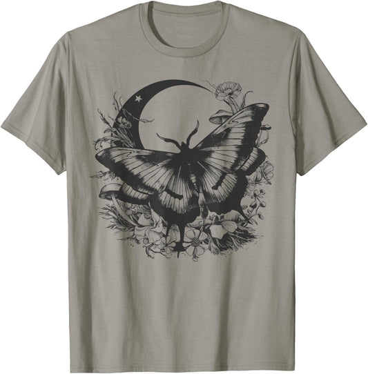 Cute Fairycore Floral Moth Aesthetic Girls Women Graphic