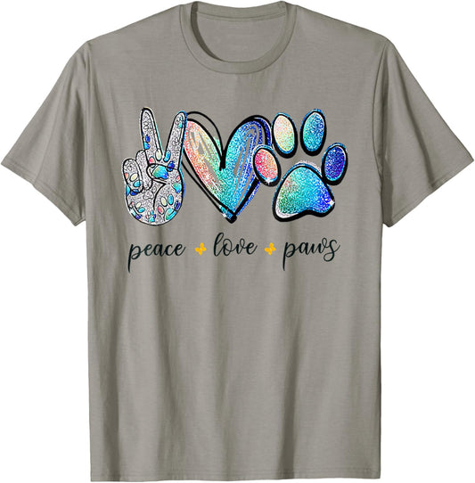 Peace Love Dogs Tie Dye Dog Paw Dog Mom Mother's Day