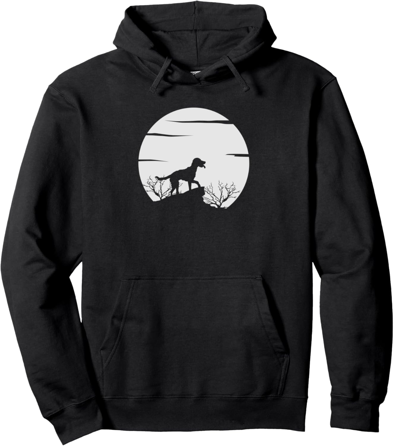 Customizable Dog Silhouette Wall Art for Pet Lovers Pullover Hoodie
