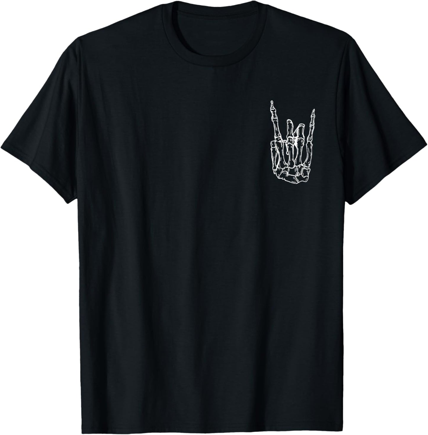 Rock Hand Shirt Skeleton Rocking It Heavy Metal Horns Tee