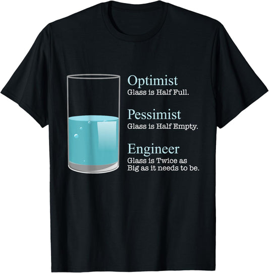 Funny Engineering Tees Unisex Adult Classic Fit Black Engineer Humor T Shirt Small