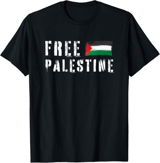 Free Palestine With Flag Support and Stand With Palestine