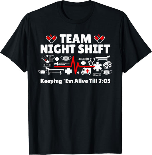 Night Shift Nurse Life RN LPN CNA Healthcare Heartbeat Love