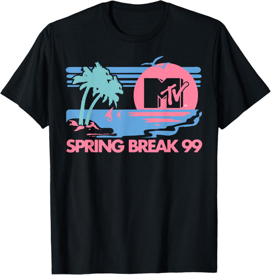 MTV Pastel Colors Beach Spring Break Logo T Shirt