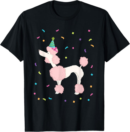 Cute Pink Poodle TShirt Birthday Standard Dog Gifts Party
