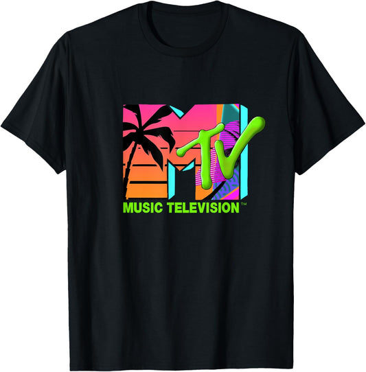 Mademark x MTV   The official MTV Logo with retro palms in paradise