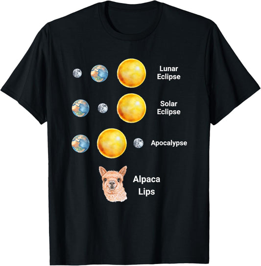 Lunar and Solar 2024 Eclipses funny Alpaca Apocalypse design