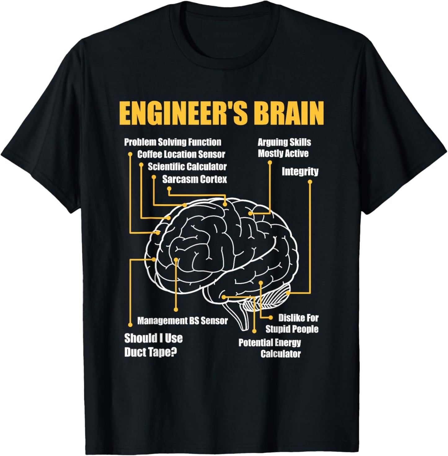 Engineer's Brain   Funny Sarcastic Engineering Gift Short Sleeve