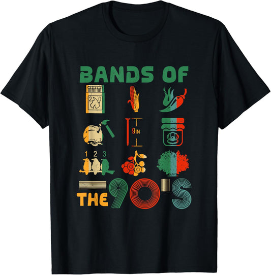 Retro Popular Music Bands of the 90s Funny Vintage Rock Band