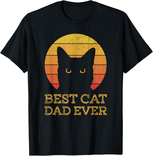 Best Cat Dad Ever Vintage Funny Cat Daddy Fathers Day