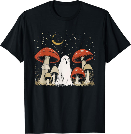 Halloween Mushroom Ghost Vintage Grunge 90 Aesthetic Graphic