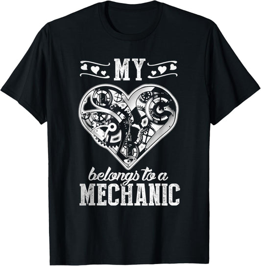 Hot Trend Shirt My Heart Belongs To A Mechanic
