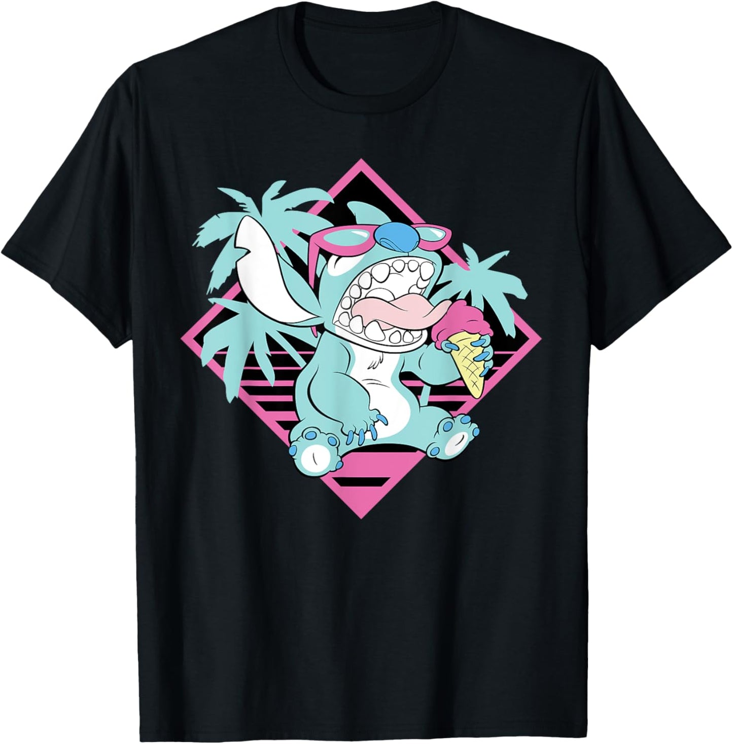 Disney Lilo & Stitch Ice Cream Retro 90s Beach T Shirt