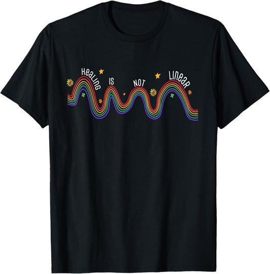 Healing Is Not Linear Mental Health Awareness Rainbow