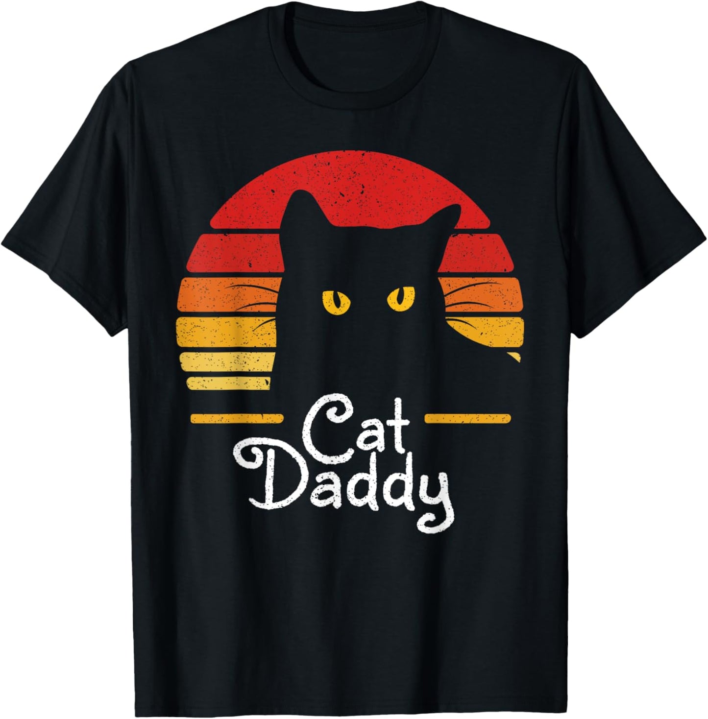 Cat Daddy Retro 70s 80s Black Cat Men Funny Cat Dad Gifts