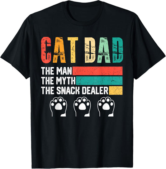 Vintage Cat Dad The Man The Myth Snack Dealer Father Day
