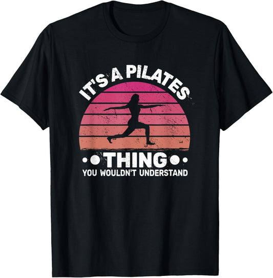 Pilates Fitness Exercise for Women   It's a Pilates Thing T Shirt   Black   Small   Short Sleeve   V Neck   Regular Fit   Cotton Blend   Women's Fitness