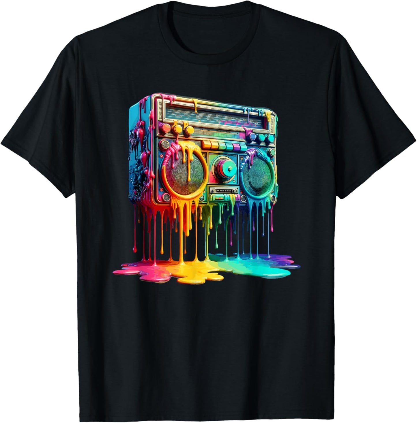 Dripping Paint Boombox Old School 80s Music Hip Hop