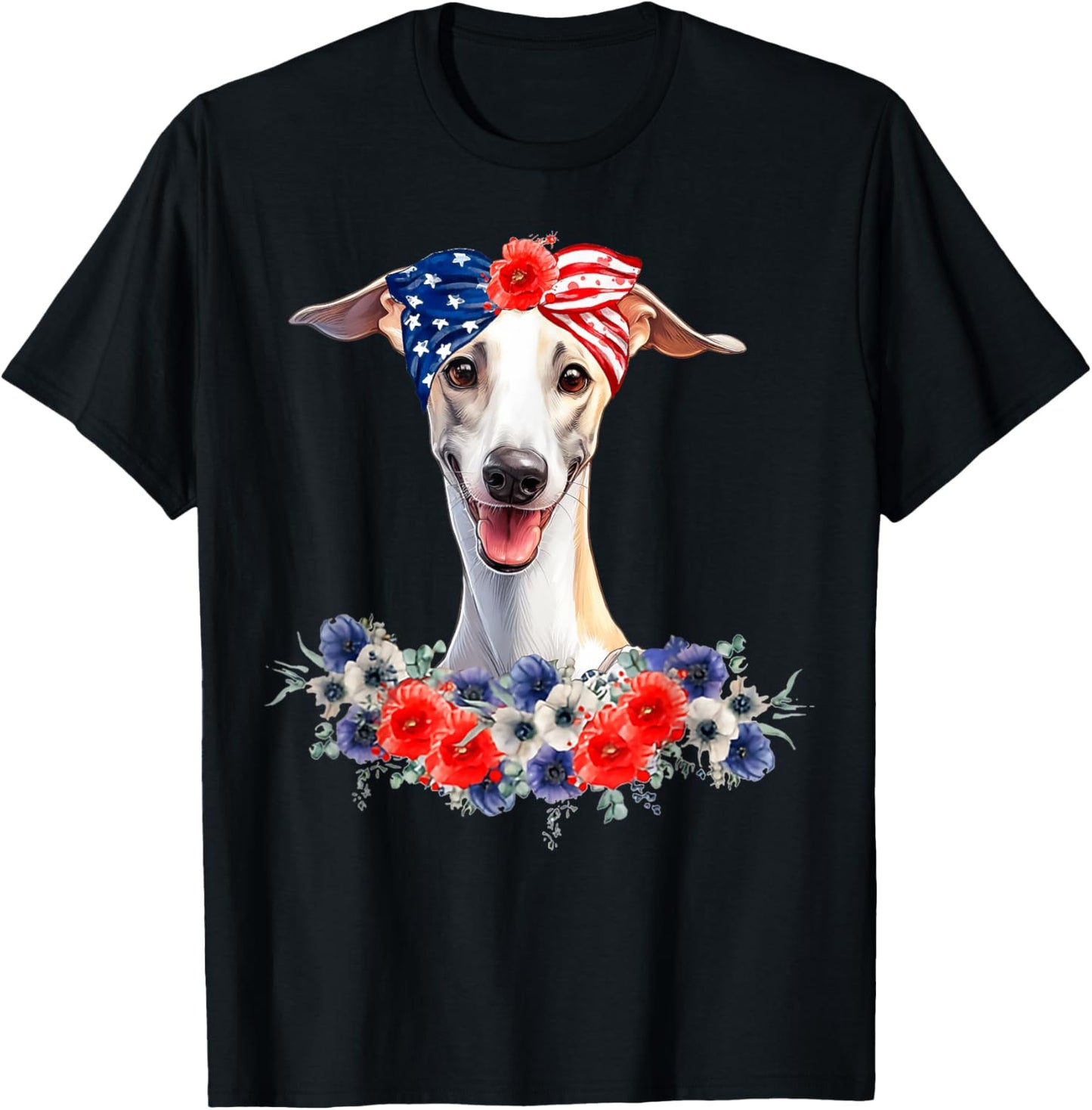 Whippet Dog Bandana American Flag 4th Of July