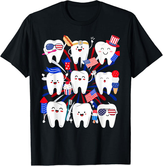 Happy 4th July American Dental Squad Funny Dental Assistant