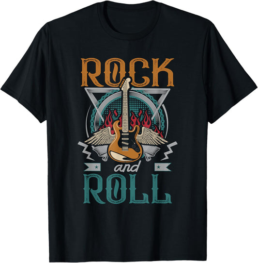 Vintage Retro 80s Rock & Roll Music Guitar Wings
