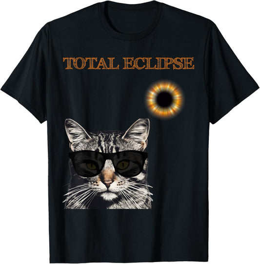 Cat Art Solar Eclipse 2025 Totality April 8 Men Women Kids