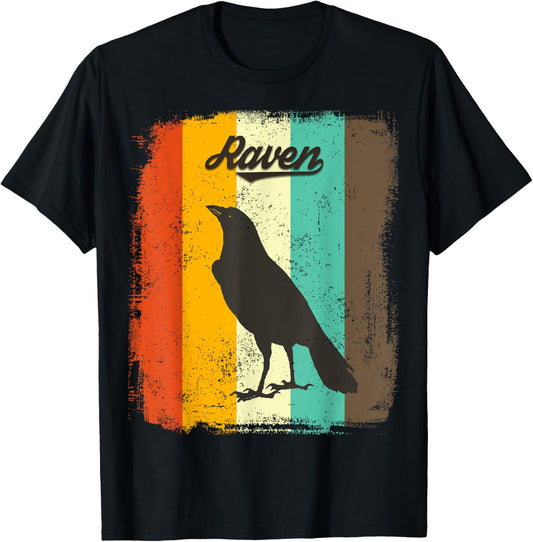 Raven Retro 70s Vintage Bird Lover Art