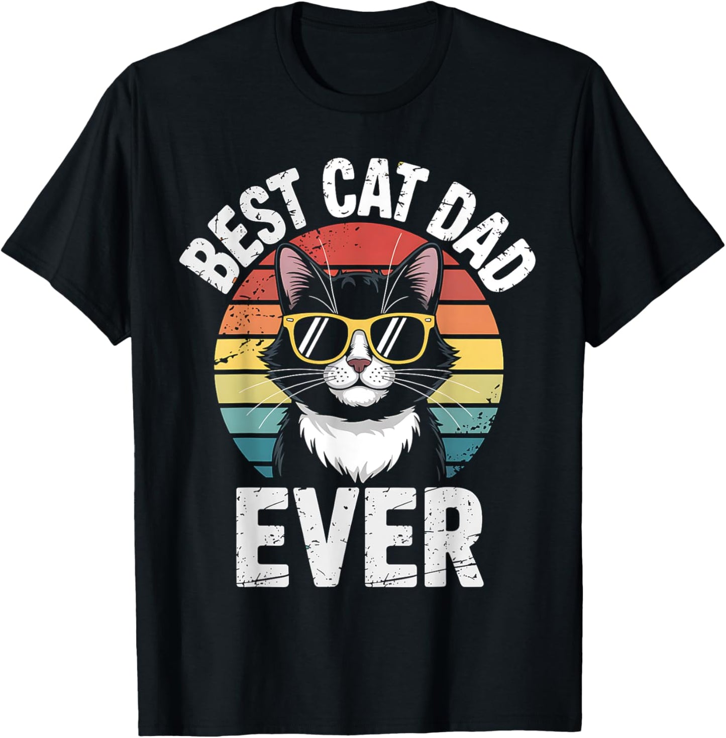 Best Cat Dad Ever Vintage Cat Daddy Funny Cat Fathers Day T Shirt for Men