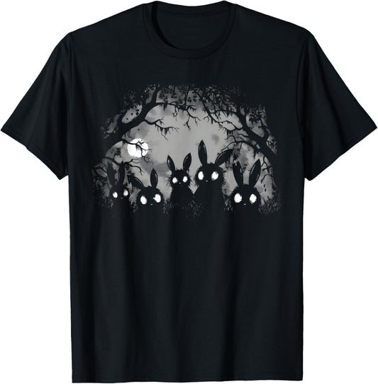 Creepy Cute Bunny Rabbits Alt Goth Grunge Horror Aesthetic T Shirt, Small, Black