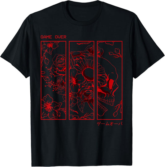 Soft Grunge Aesthetic Skull Roses Japanese Game Over