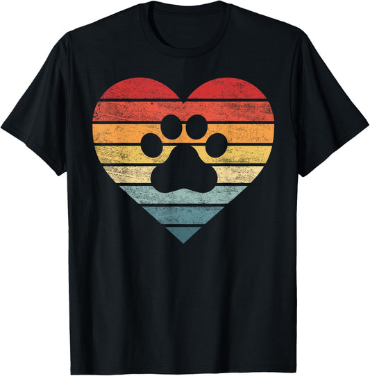 Veterinarian Vet Tech Retro Sunset Paw Print Dog Cat Lover Men Women Girls Kids
