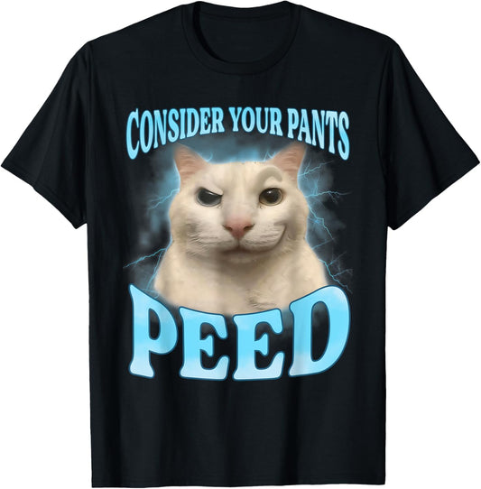 Consider Your Pants Peed Funny Freak Cat Meme Humor Saying