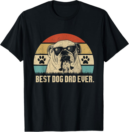Vintage Best English Bulldog DAD Ever shirt Fathers Day Gift Men