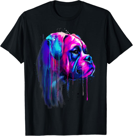 Colorful Boxer Dog Art Watercolor