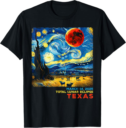 Retro Total Lunar Eclipse 14 March 2025 Texas Moon Eclipse