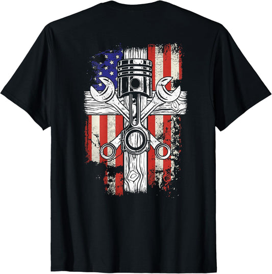 Hot Trend Shirt Mechanic Us Flag Wrench